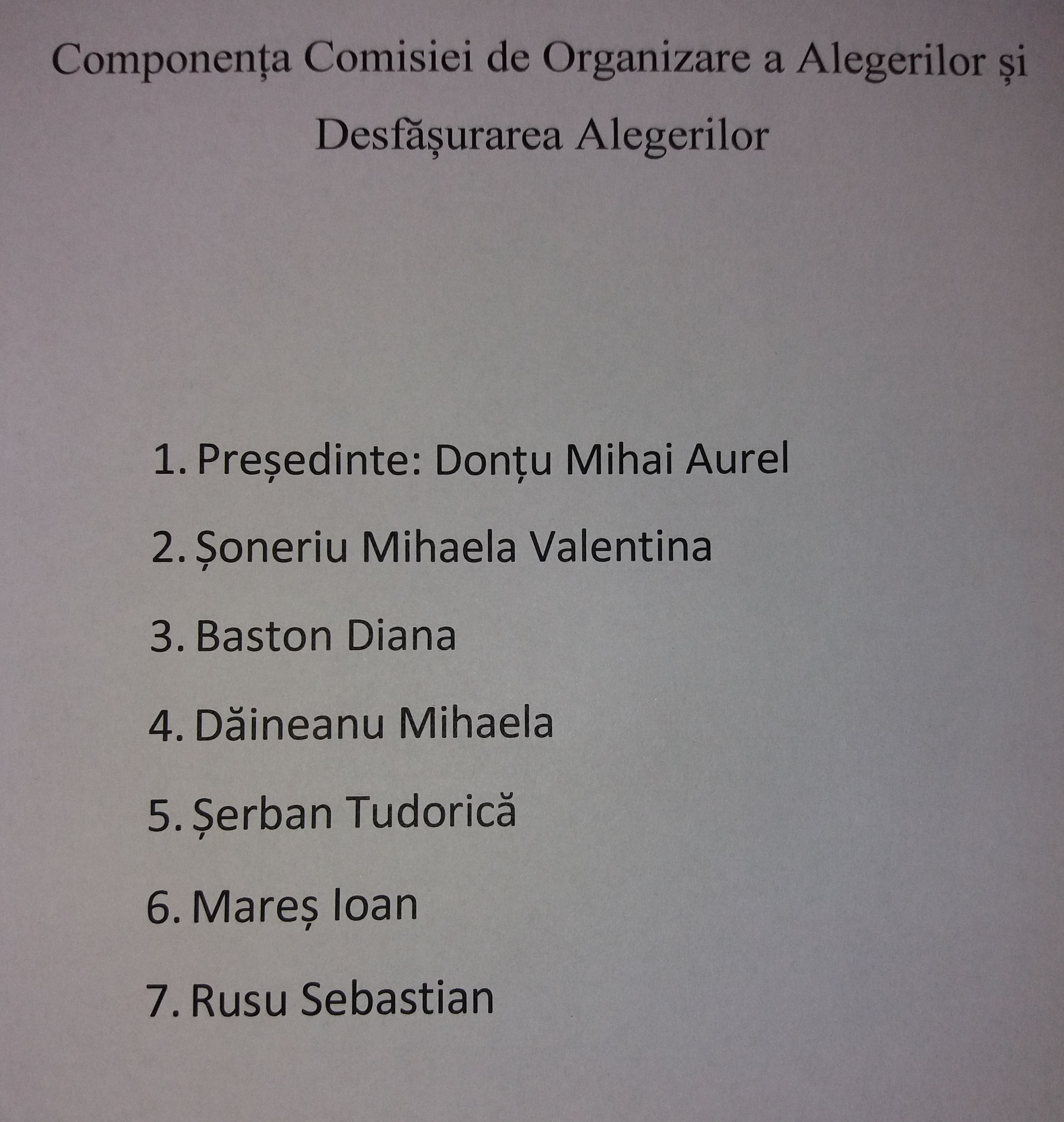 comisie organizare alegeri 2017